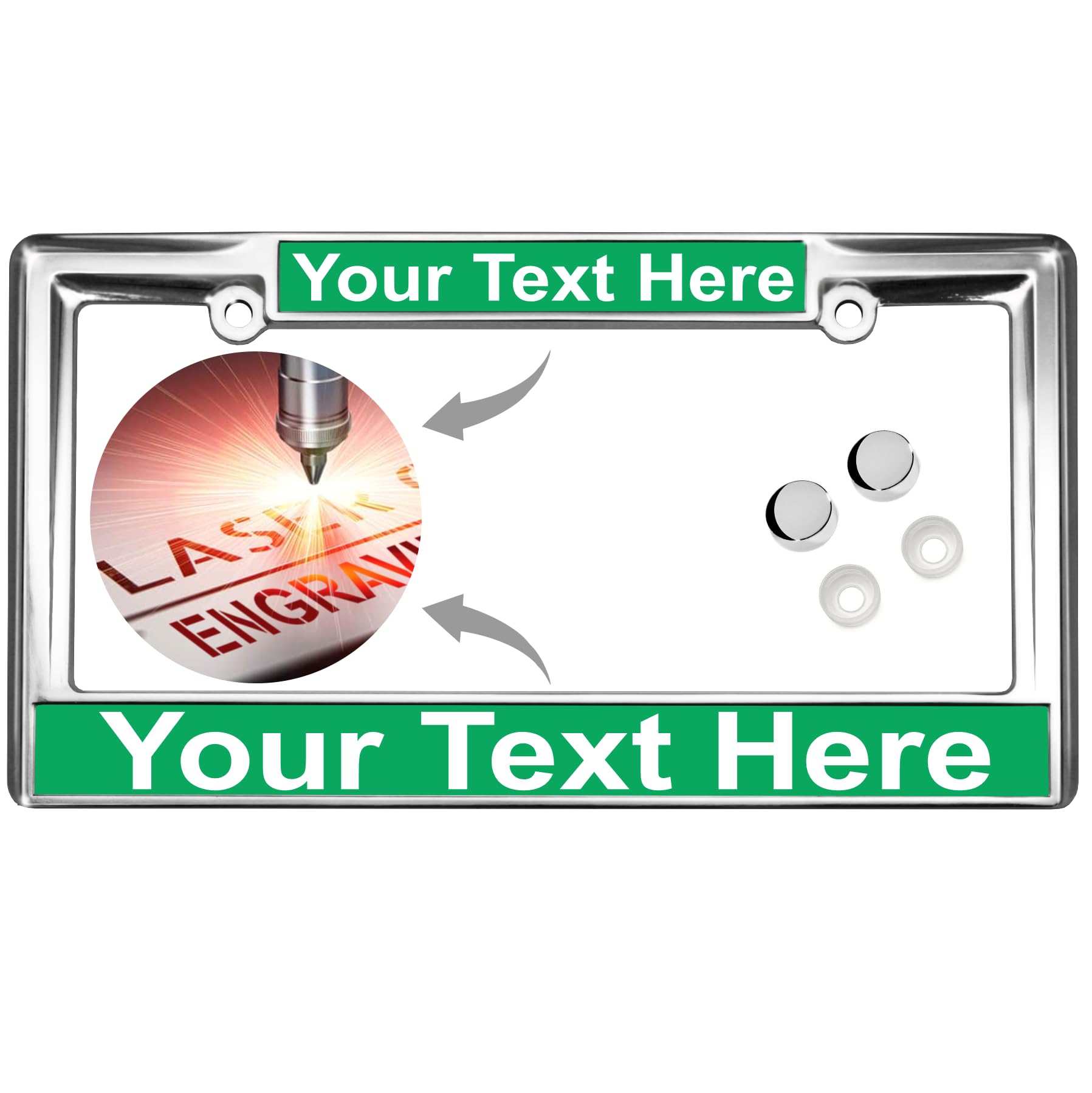 Custom Personalized Heavy Duty Chrome Metal Car License Plate Frame with Free c - Picture 29 of 132