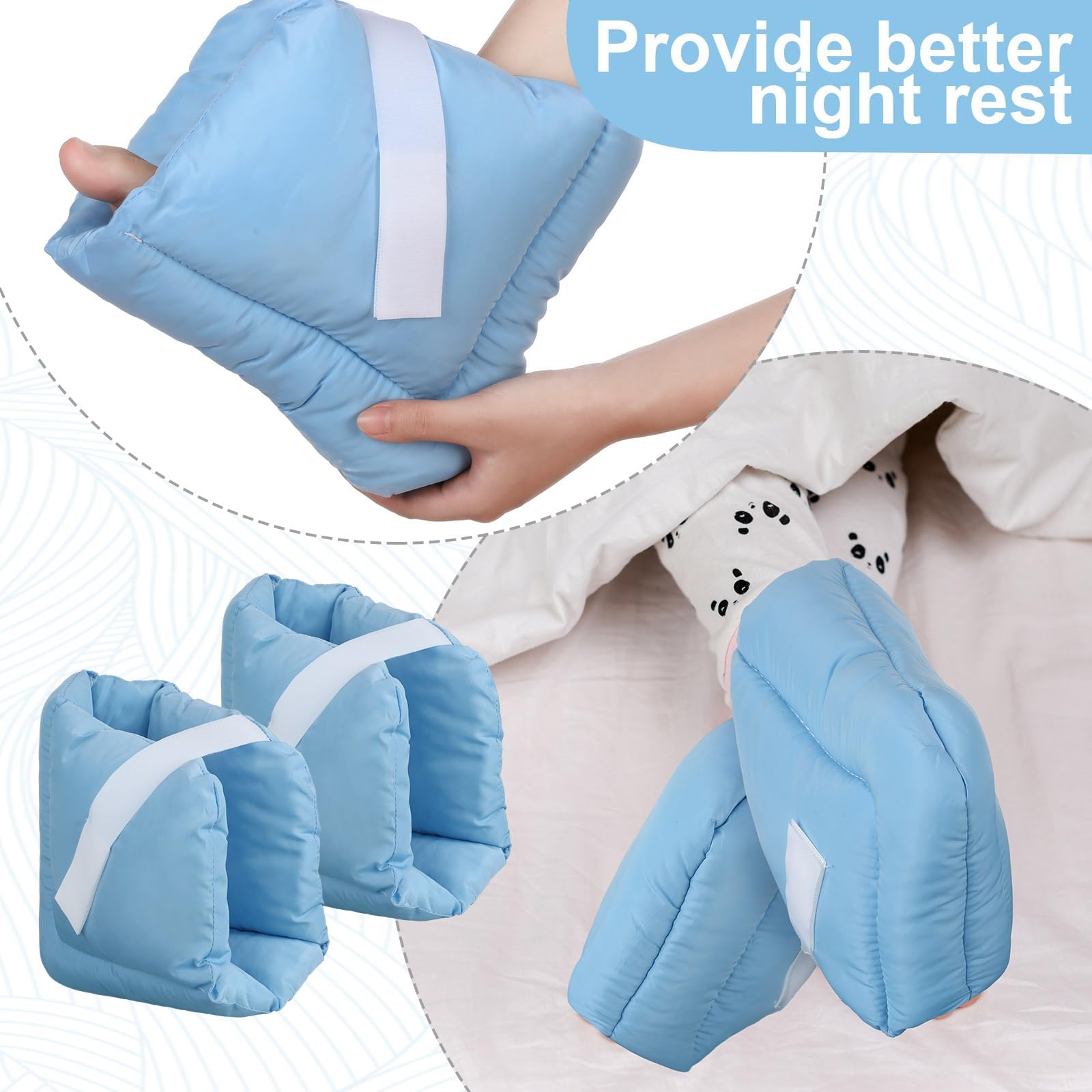 Almohada de Apoyo para los pies, Almohada Protectora para el talón para aliviar la presión del pie, Protectores del talón para úlceras por presión en la Cama (4 Piezas)