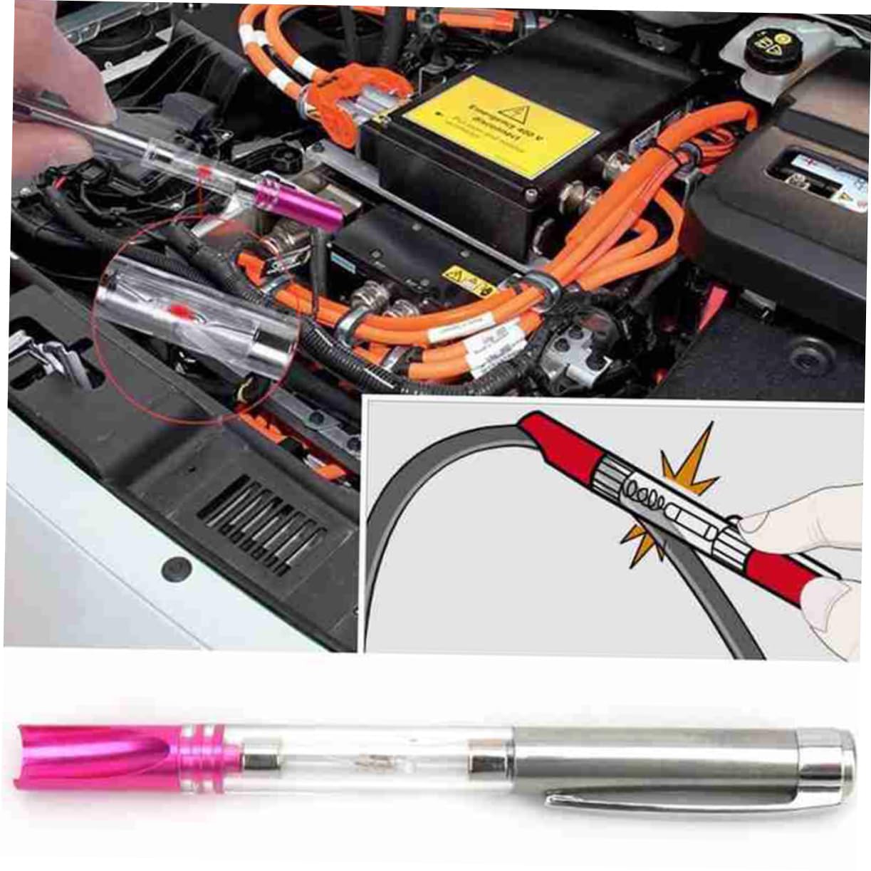 2pcs Auto Ignition Test Pen Portable Spark Plug Wire Tester with High Brightness Bulb for Coil and Distributor Diagnostics Easy Carry Automotive Diagnostic Tool for Engine Spark