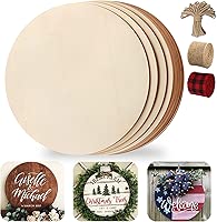 Wood Circles for Crafts, 12 Pack 12 Inch Unfinished Wood Rounds Wooden Cutouts for Crafts, Wood Slices for Painting, Door Hanger, Door Design, Holiday Decor