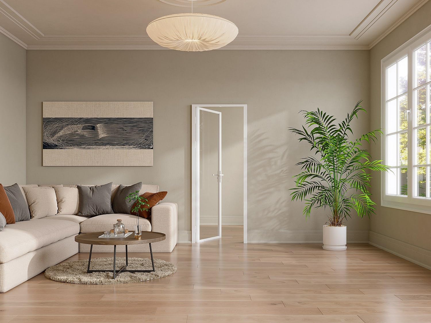 Vente-unique - Bloc porte réversible en aluminium et verre trempé - H204 x L73 cm - Blanc - LOXTON