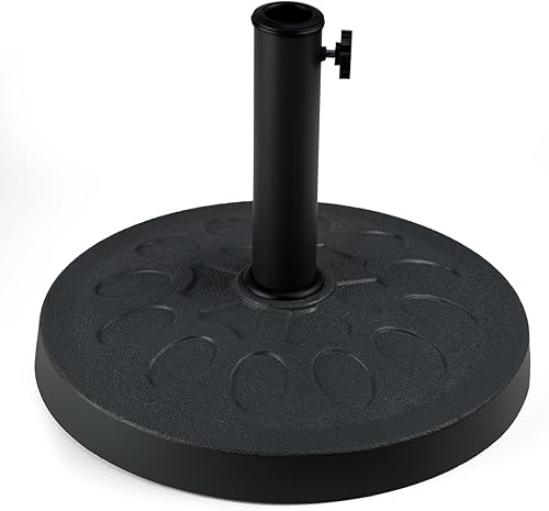 Miniatura 2 de Trademark Innovations Base decorativa de resina para paraguas - 17.5" de diámetro, Gris, Moderno Gris,Gris-Carbón