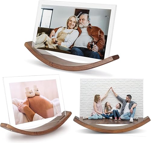 Miniatura 1 de BESTRADE Marcos de fotos de 5 x 7 pulgadas, paquete de 3 unidades, para fotos de 4 x 6 o 5 x 7 pulgadas, marcos de fotos de madera rústica con