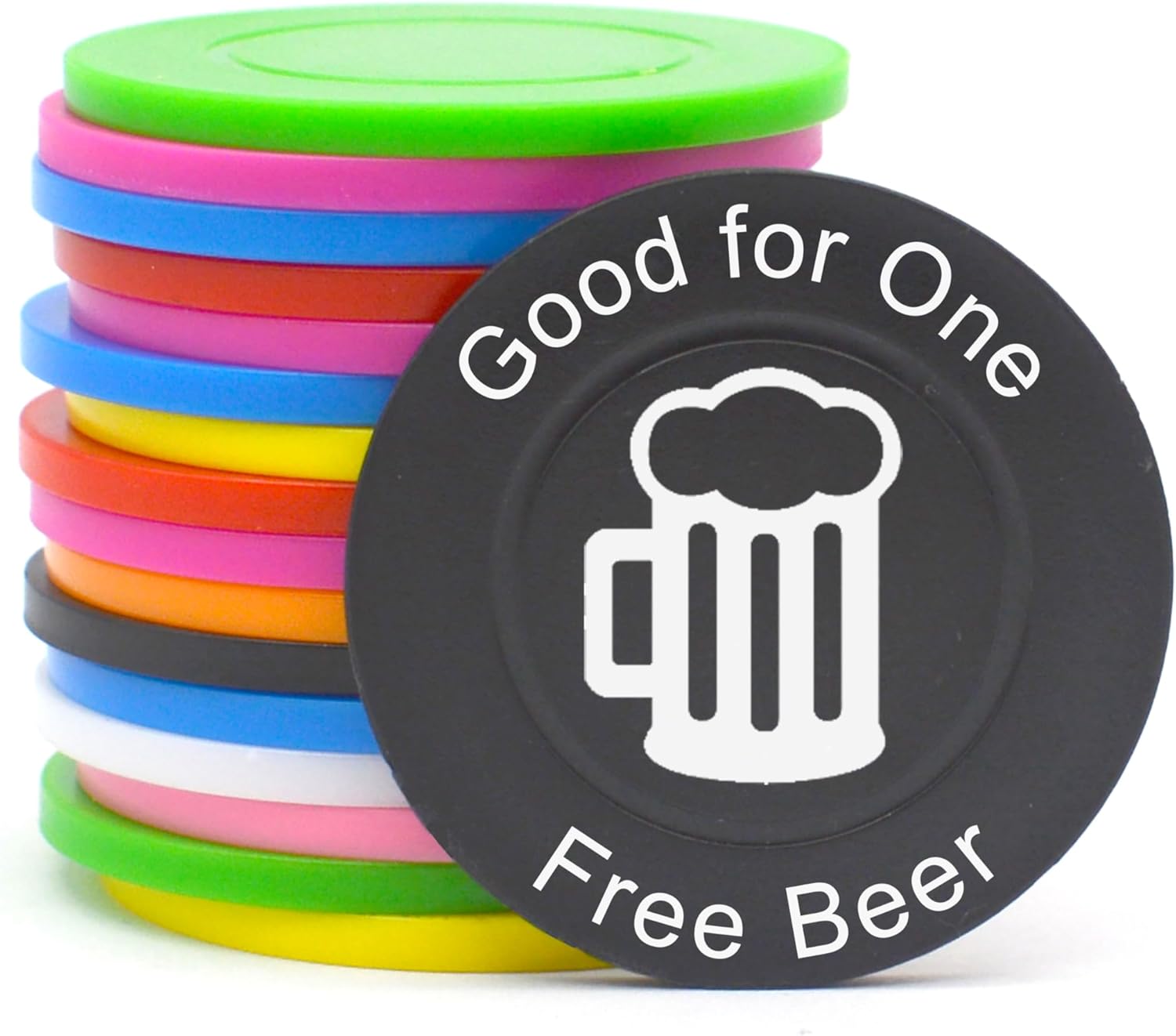 100 Custom Plastic Poker Chips,Personalized Beer or Drink Tokens,Add Your Own Image/Text/Logo on a Chip Double Sided Printing