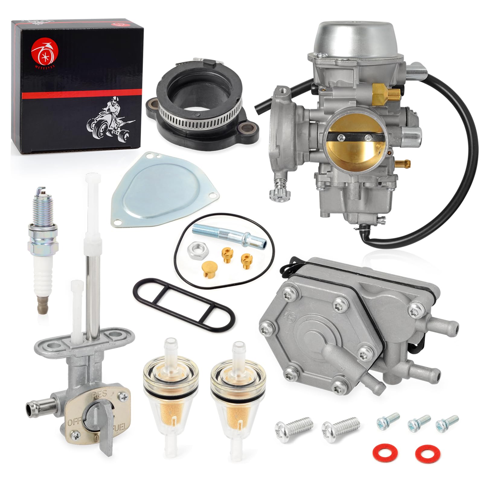 Carburetor Carb & Intake Manifold Fuel Pump and Fuel Valve Petcock For Polaris Outlaw 500 Predator 500 2003 2004 2005 2006 2007