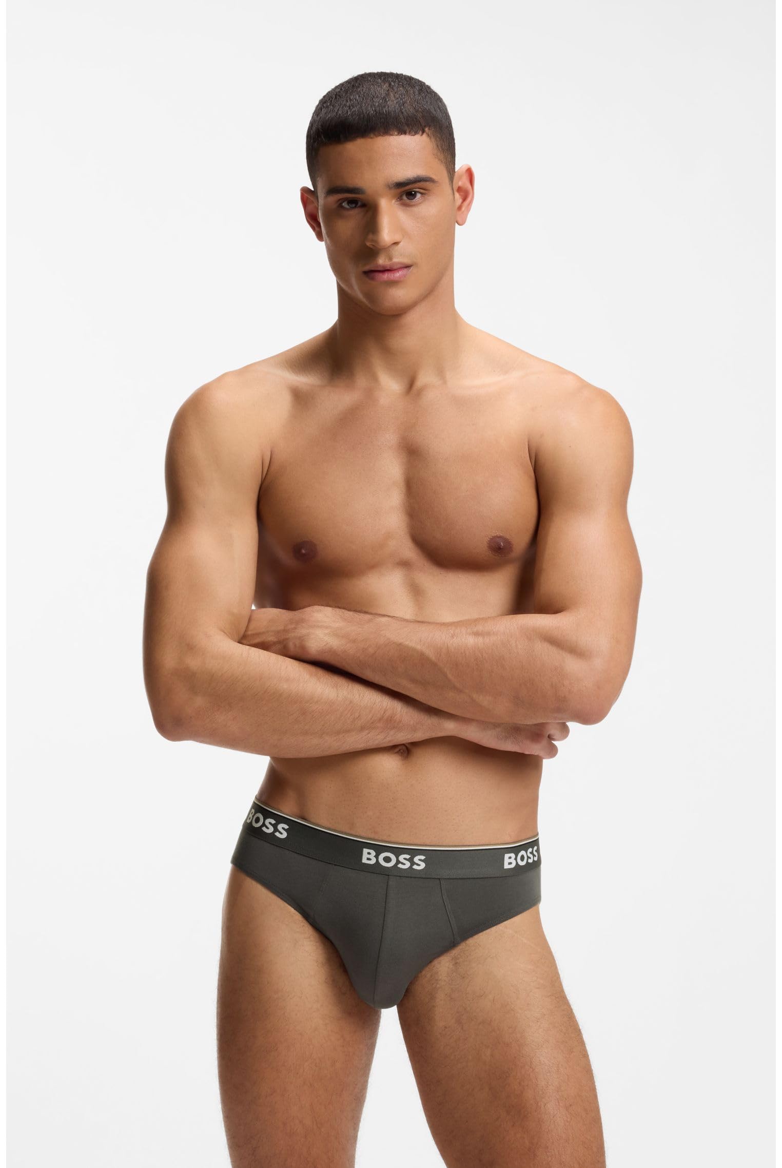 BOSS Męskie majtki Power Slips Briefs Cotton Stretch 3-pak, wielokolorowa, XL