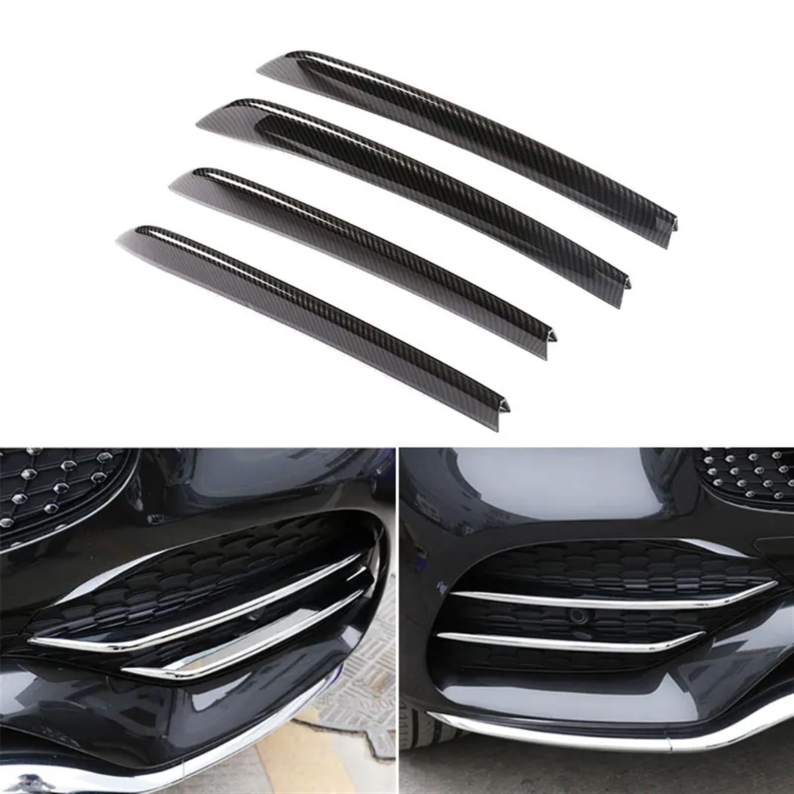 Car Styling Strisce fendinebbia anteriori Aria per griglia di aspirazione Copertura Trim ABS per Mercedes per Benz per Classe GLC X253 2020 Copertura Fendinebbia