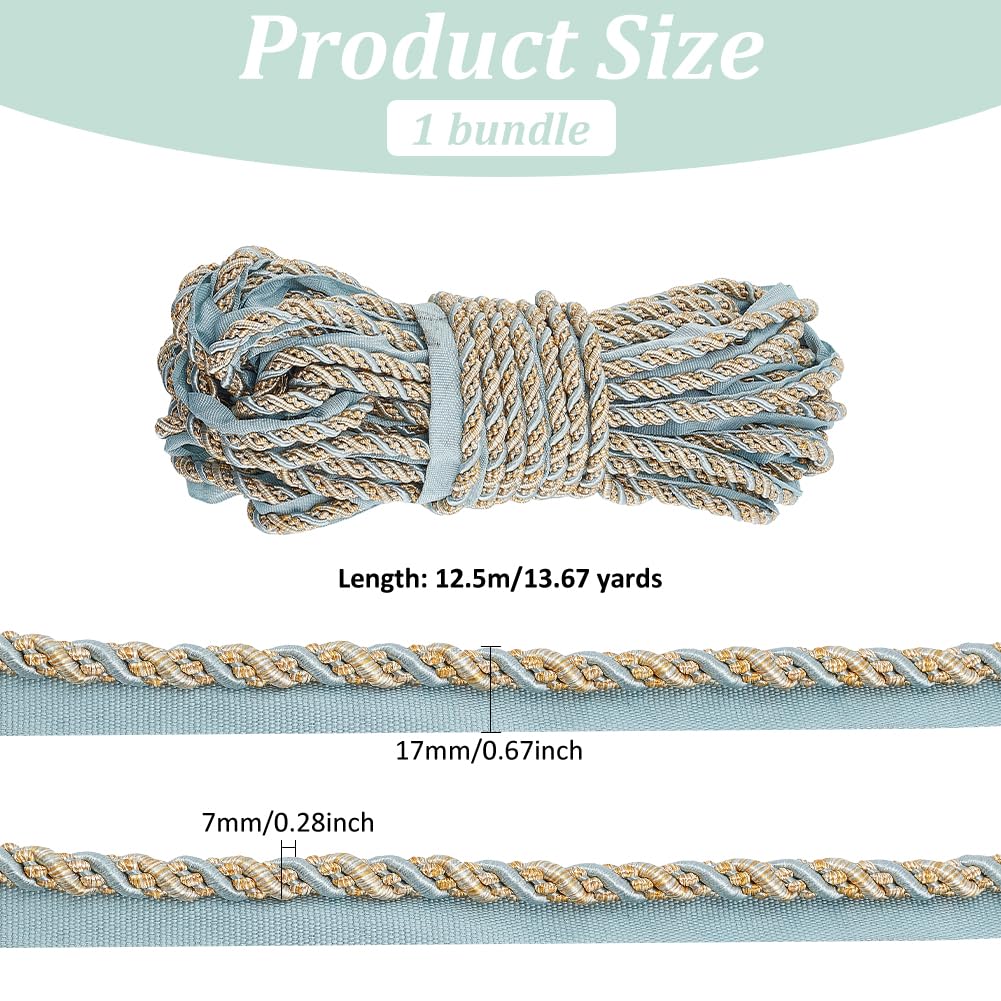 Cordoncino Ritorto PandaHall - Passamaneria Decorativa Per Cuscini, Tappezzeria E Fai Da Te - 12.5m Blu - Foto 10