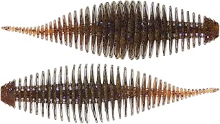 GEECRACK Bellows Shad AJ's Juice 3.8" Bass Fishing Lure, 5 Pack