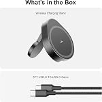 Foldable Wireless Charging Stand for MagSafe, Compatible Travel Charger for Apple Devices, Portable Magnetic Pad Station for iPhone 17/16/15/14/13/12, Apple Watch, AirPods (Gray) with 5" Cable