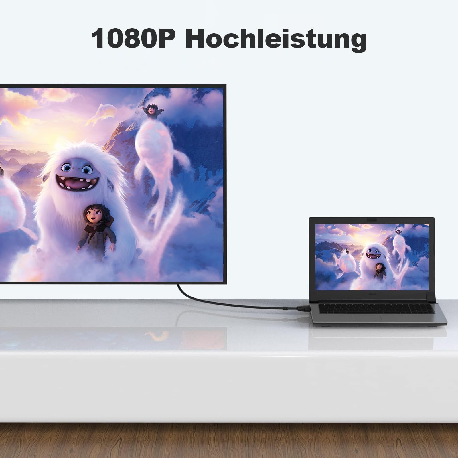 Omivine Vga Cavo 1.8M - VGA a VGA Monitor Cavo 1080P Full HD PC Cavo per computer, schermo, proiettore, D-Sub Nero, Maschio a Maschio