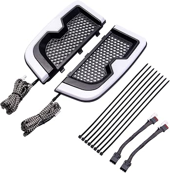 Advanblack LED Light, Running, Turn Signal, Lower Fairing Grills, Switchback Flare Fit for 2014 15 16 17 18 19 20 21 22 2023 Harley Touring, Road Glide, Street Glide, Electra Glide, 1 Pair