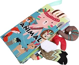 SHOWERORO Livro De Pano De Cauda Livros De Pano De Educação Infantil Livro De Pano De Iluminação Livro De Pano De Bebê Livro De Pano Sensorial Livros Infantis Brinquedos Infantis Livro De