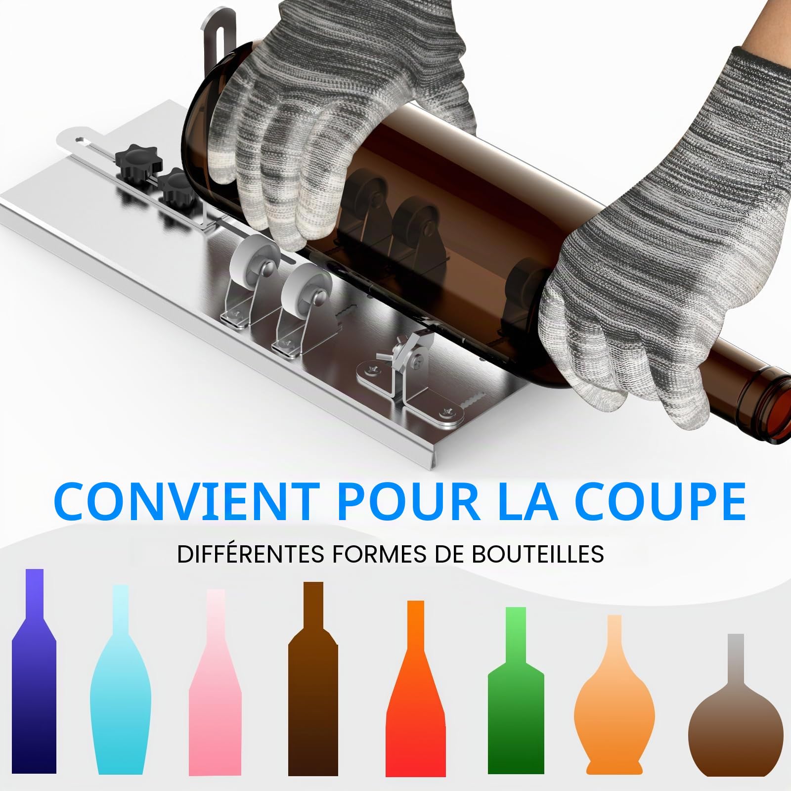 Coupe-bouteille en verre avec huile