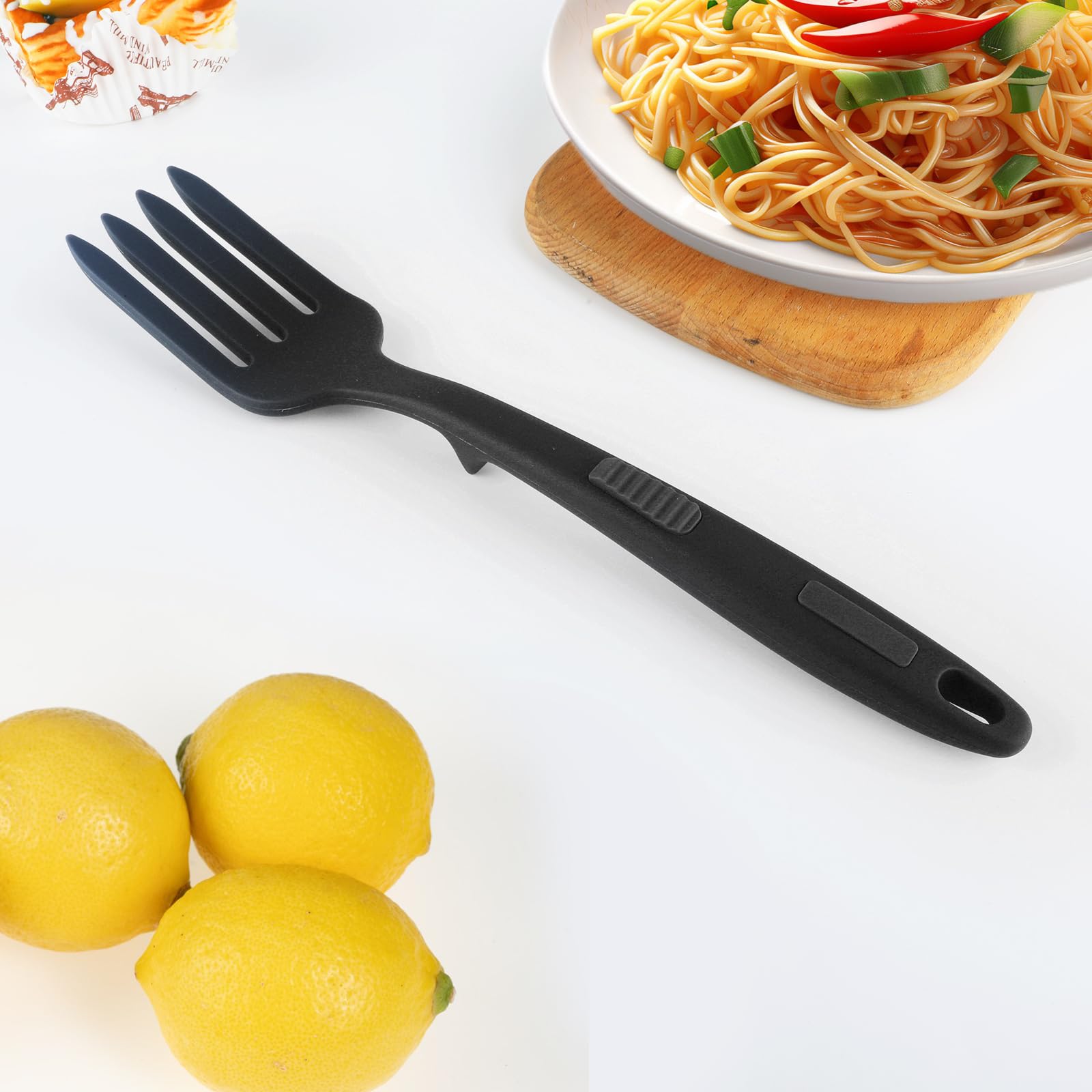 11 Inch Silicone Flexible Cooking Fork, Heat Resistant Nonstick Blending Fork, Dishwasher Safe Kitchen Utensil for Stir, Mix, Mash (Black) — Amazon image 6