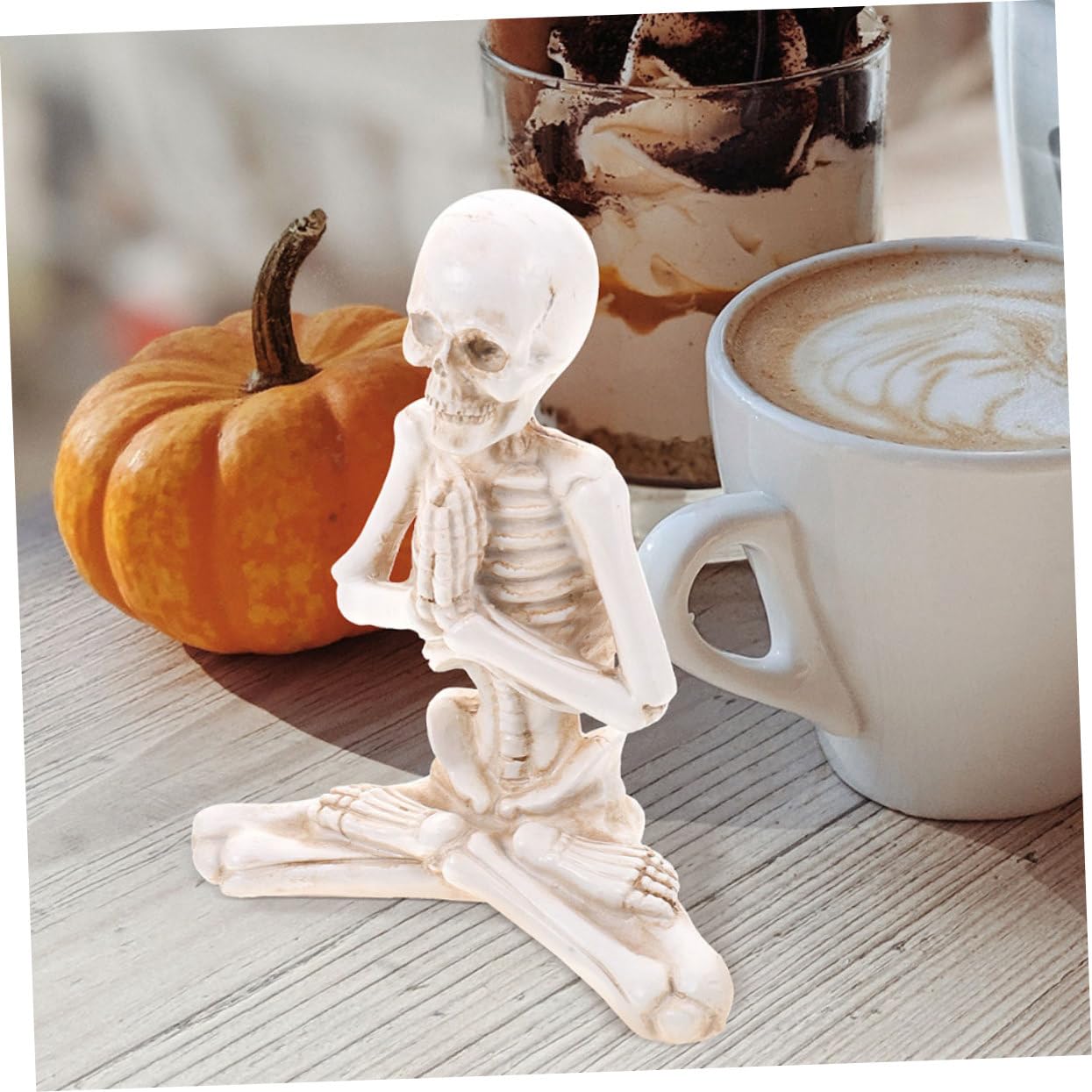 置物 ハロウィン ヨガ スカル ガイコツ ドクロ 人物 樹脂製 レジン 
