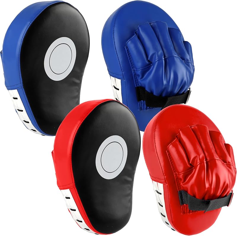 2 Pairs Boxing Mitts Boxing Curved Focus Punching Mitts Kickboxing Striking Pads for Men Women Martial Taekwondo Karate Muay Thai
