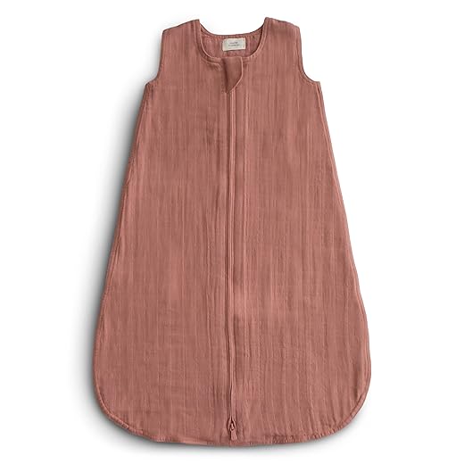 mushie Baby Wearable Blanket | 100% Organic Cotton Muslin | Sleeping Bag for Infants (Cedar)