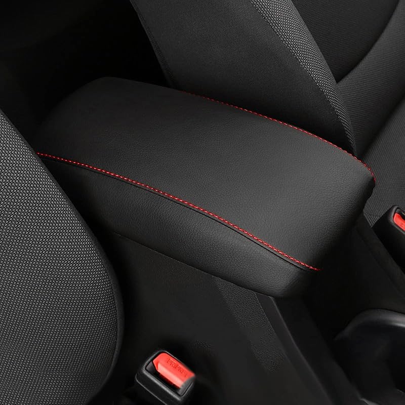 Capa para apoio de braço do console AOMSAZTO Toyota Camry 2012–2017 com costuras vermelhas