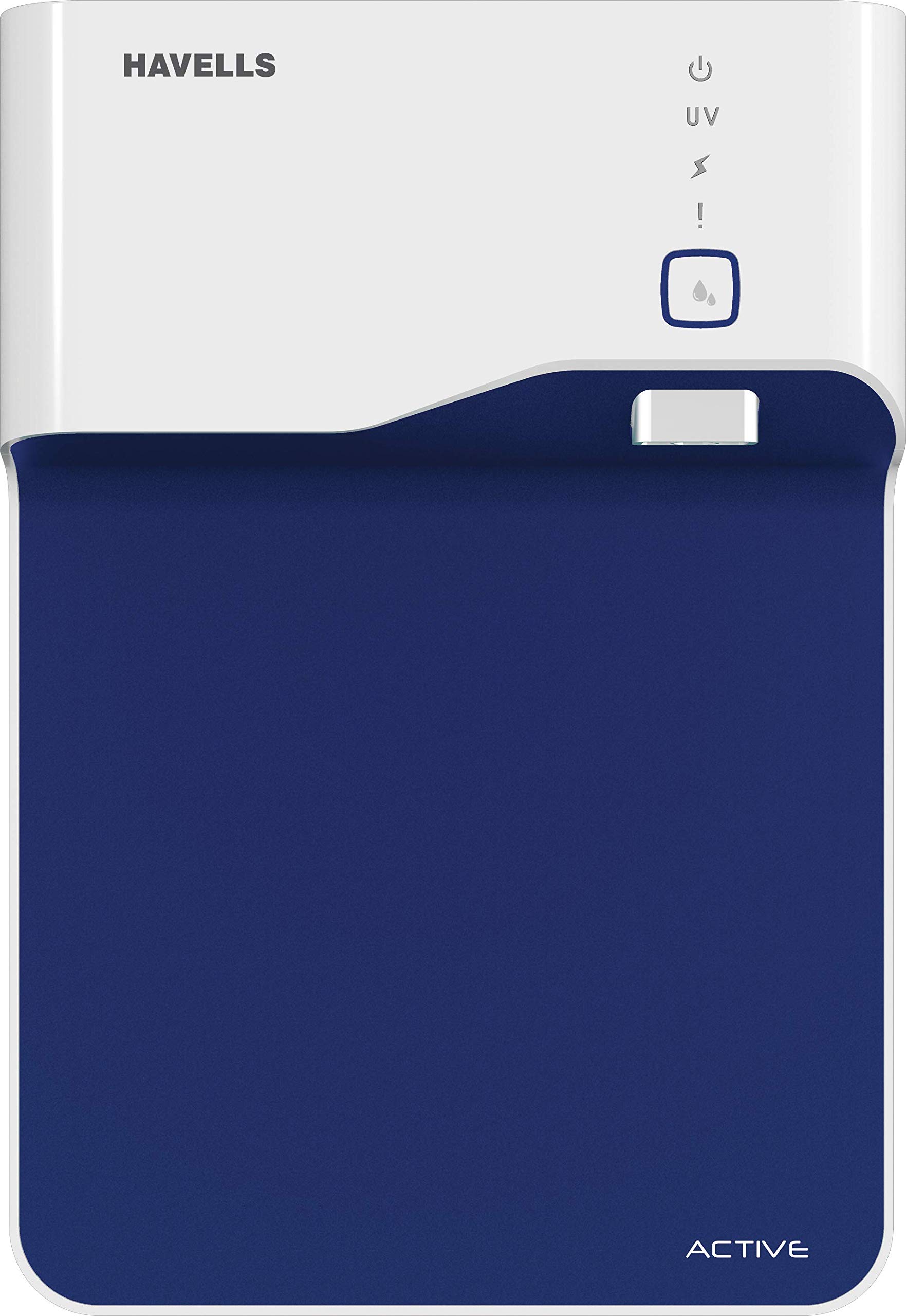 Havells Active Water Purifier with 100% UV Purification technology, powerful 3 stage Purification, Smart Alerts with Auto –energy Saver, (Blue and White) , suitable for TDS <300 ppm water