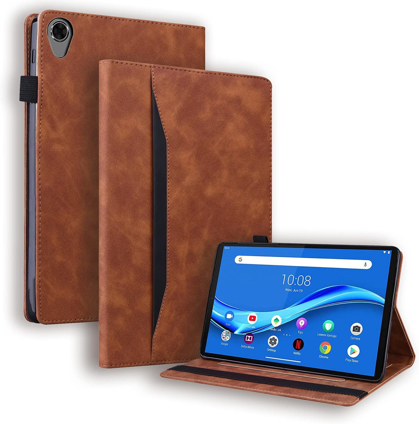 Lenovo Tab M8 / Tab M8 HD LTE/Smart Tab M8 / Tab M8 FHD Case 8.0 Inch Folio Stand Shell Cover Leather Card Holder Lenovo M8 TB-8505F TB-8505X TB-8505FS TB-8705F TB-8705N,Brown