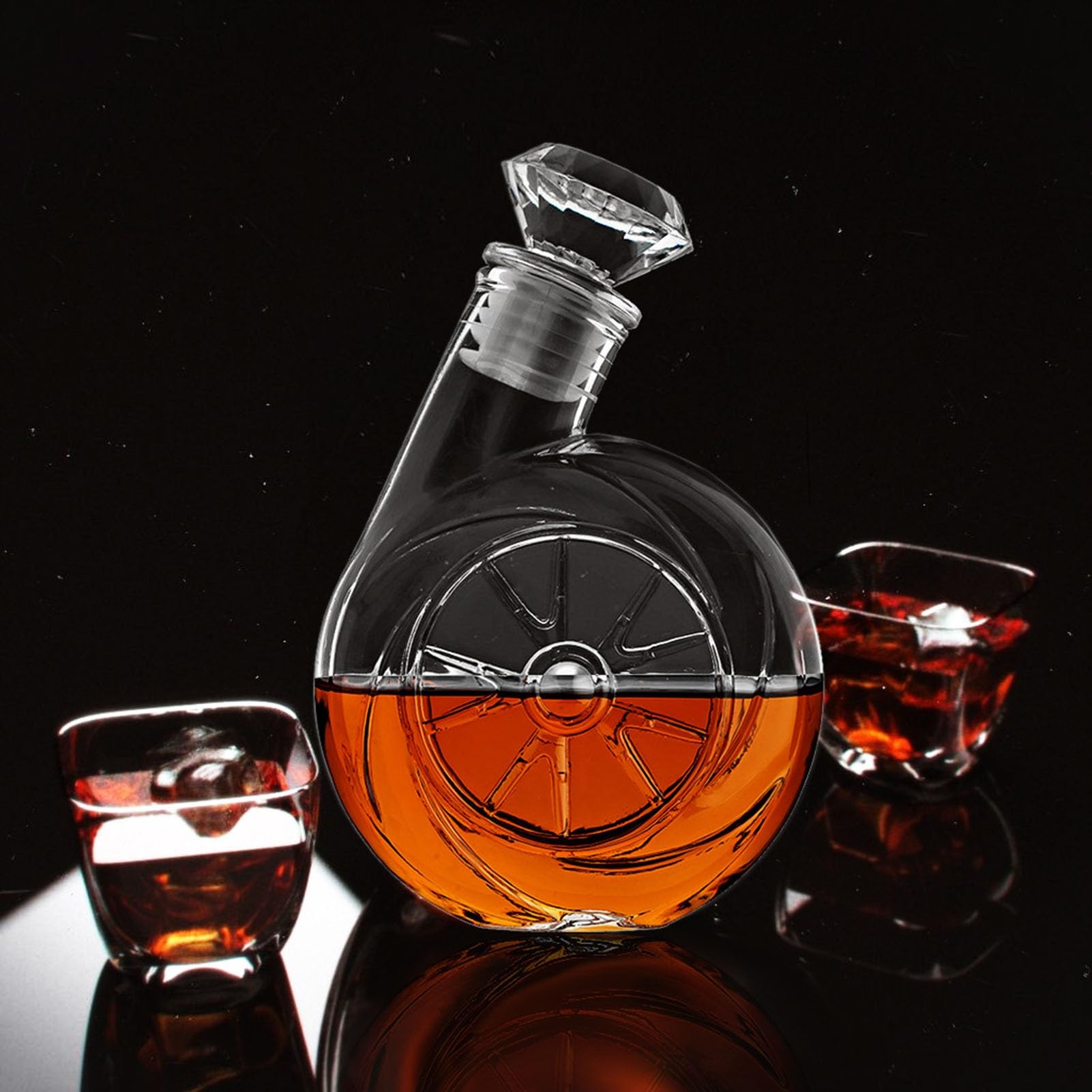 bottiglia per liquori a forma di animale, Decanter for whisky con soffiatore retrò