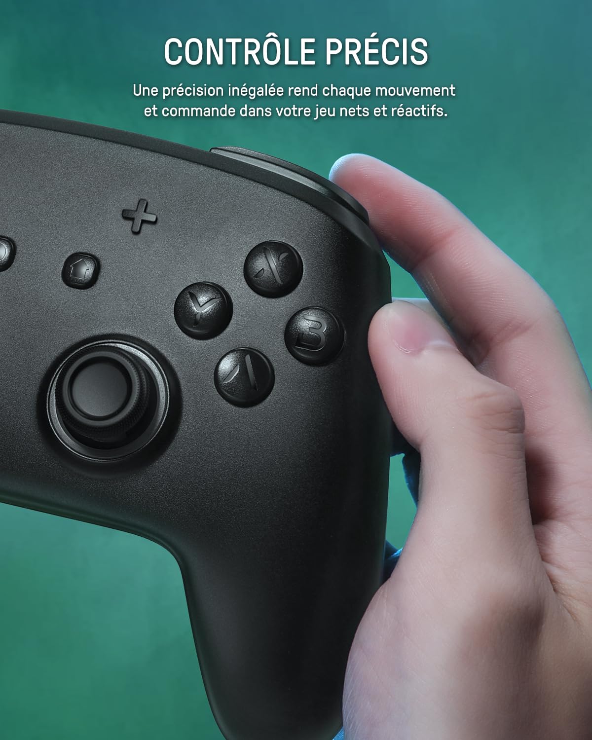 PALPOW Manette Switch 2 Pro sans fil RGB 7 couleurs, Switch 2 Manette NFC Effet Hall joysticks pour Switch/OLED/Lite, Turbo et Macro – Noir d'origine