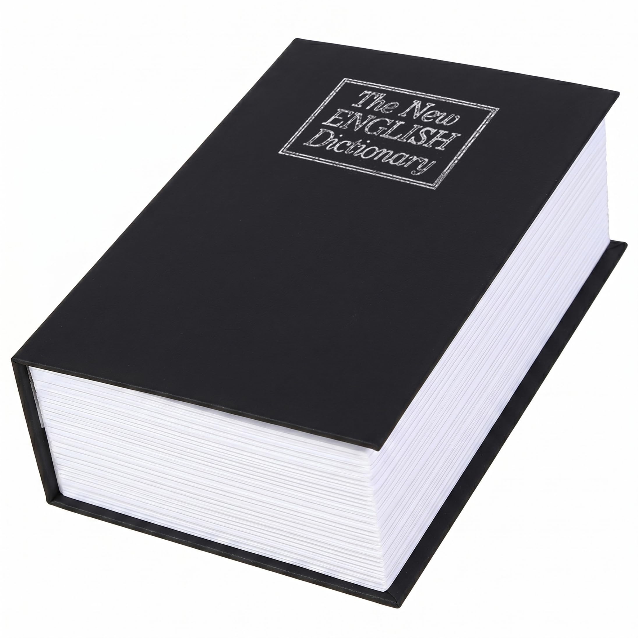 Hidden Book Safe, Book Shaped Security Lock Box – Key-operated Hidden Storage For Cash & Small Items, Black (7.09x4.53x2.17 Inches)