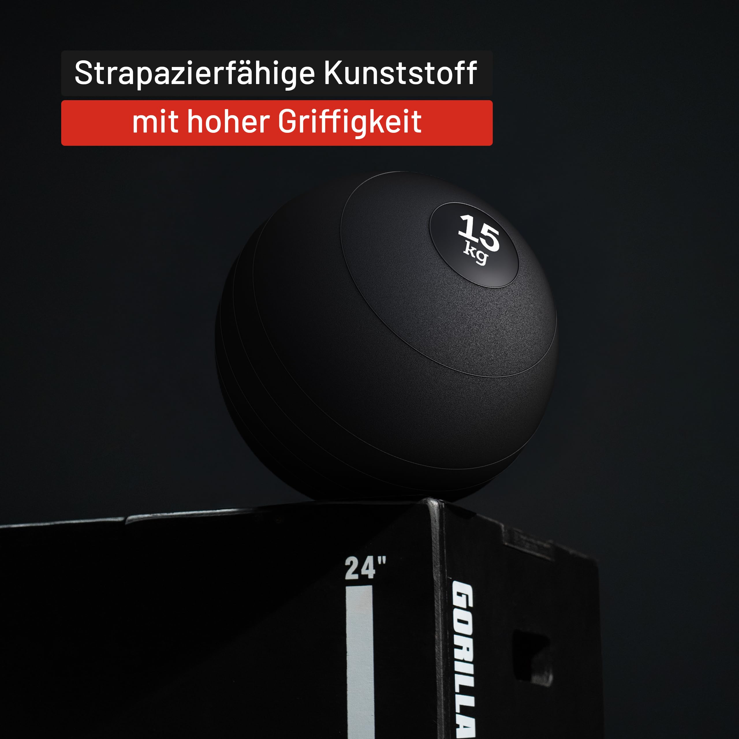 Gorilla Sports® Slam Ball - 3kg, 5kg, 7kg, 10kg, 15kg, 20kg Poids, Individuel/Ensemble, Antidérapante, Noir - Medecine Ball, Balles de Poids, Musculation, pour Fitness, Gym, Domicile, Entraînement