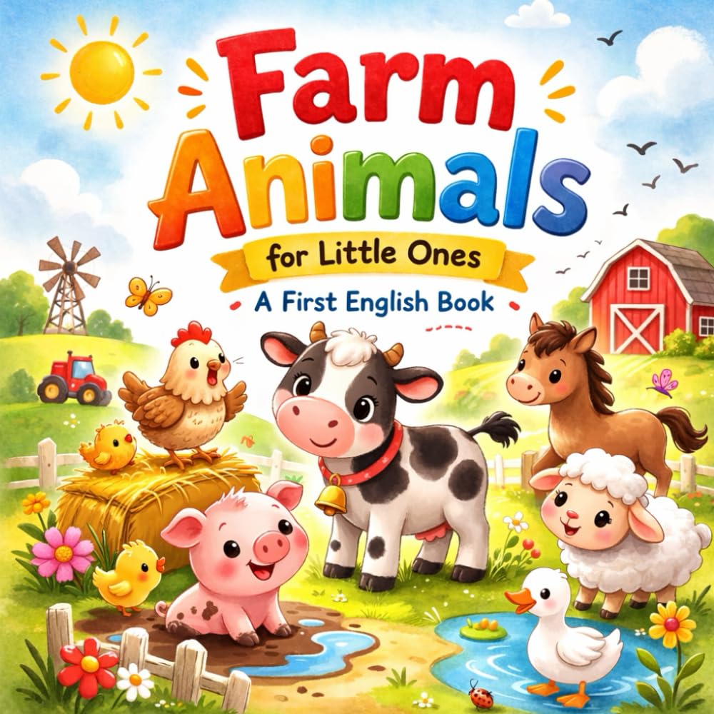 My First Farm Animals Book: Learn Farm Animals and Their Names – A First Word Book for Toddlers and Preschoolers