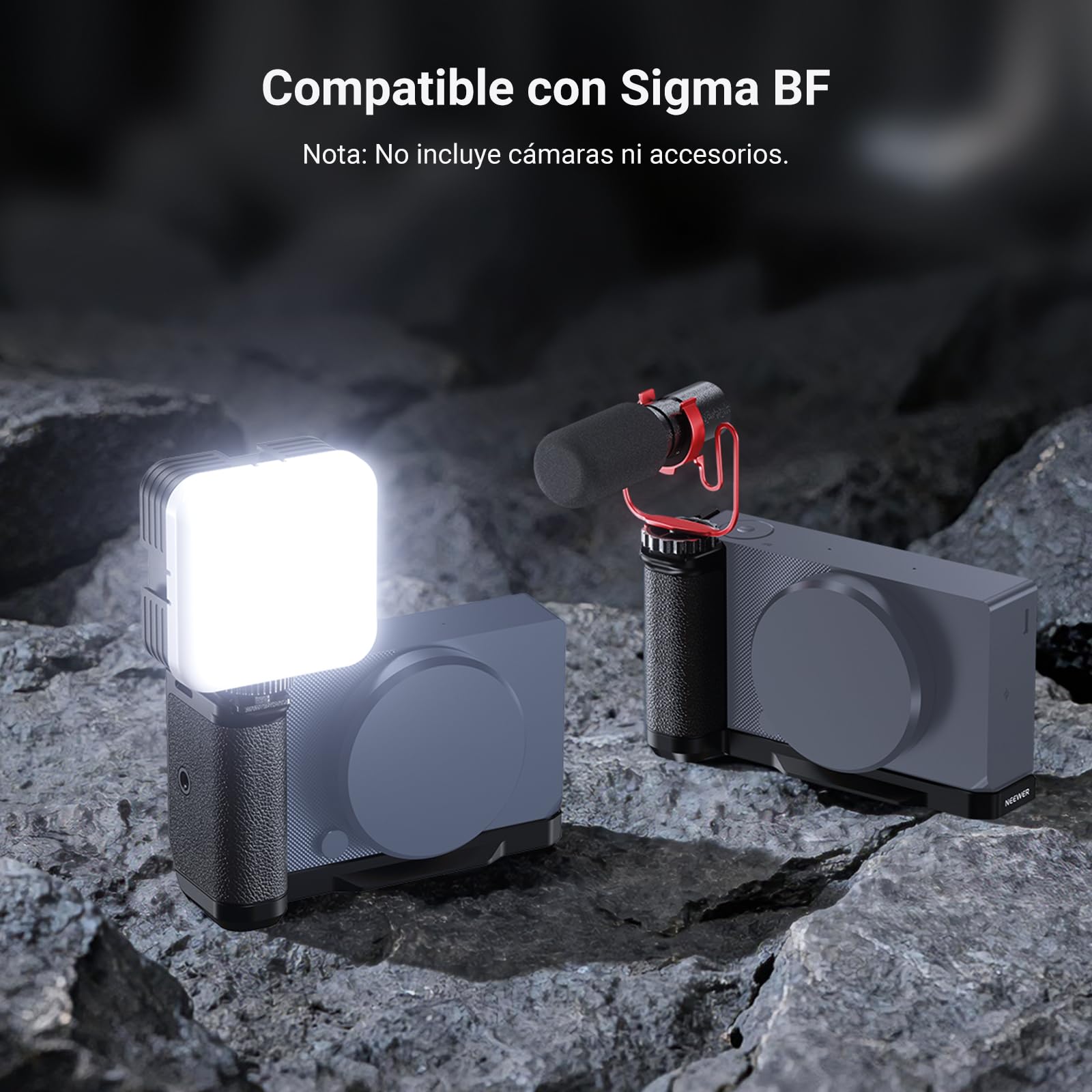 NEEWER L Bracket Compatible con Sigma BF, Placa Base Tipo Arca, Estabilizador de Cámara con Empuñadura, 1/4" Rosca y Cold Shoe para Video Vlog Streaming y Accesorios de Fotografía, CA170 (Negro)