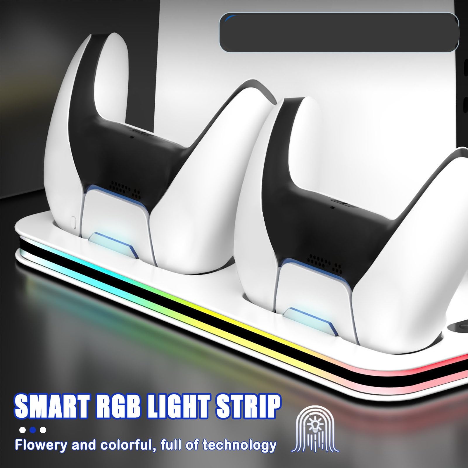 Fabater Supporto di Raffreddamento per Console di Gioco Verticale con Illuminazione RGB e Caricatore Doppio Controller per Un'esperienza di Gioco Definitiva