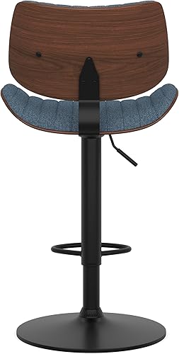 Miniatura 6 de SIMPLIHOME Novak Taburete de bar giratorio ajustable, 33 pulgadas, azul mezclilla