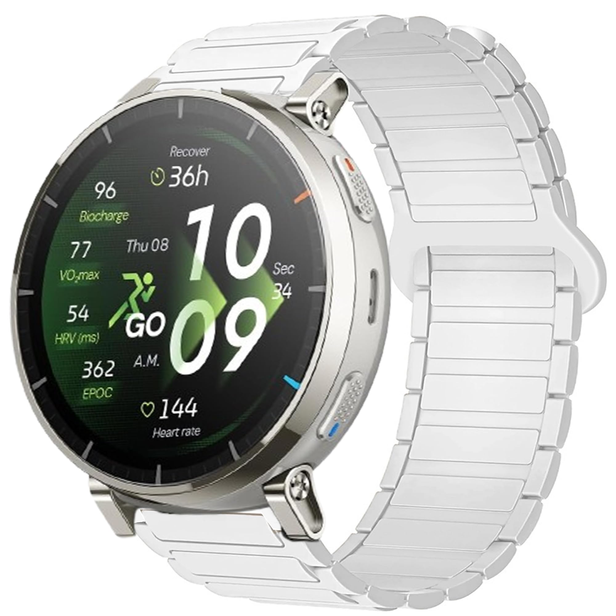 Lamshaw Correas de Compatible con Amazfit Active 3 Premium/Active MAX Smartwatch 20mm/22mm Correas,Correa Deportivas Magnético Silicona,Suave de Repuesto para Mujeres y Hombres (Blanco, 20mm)