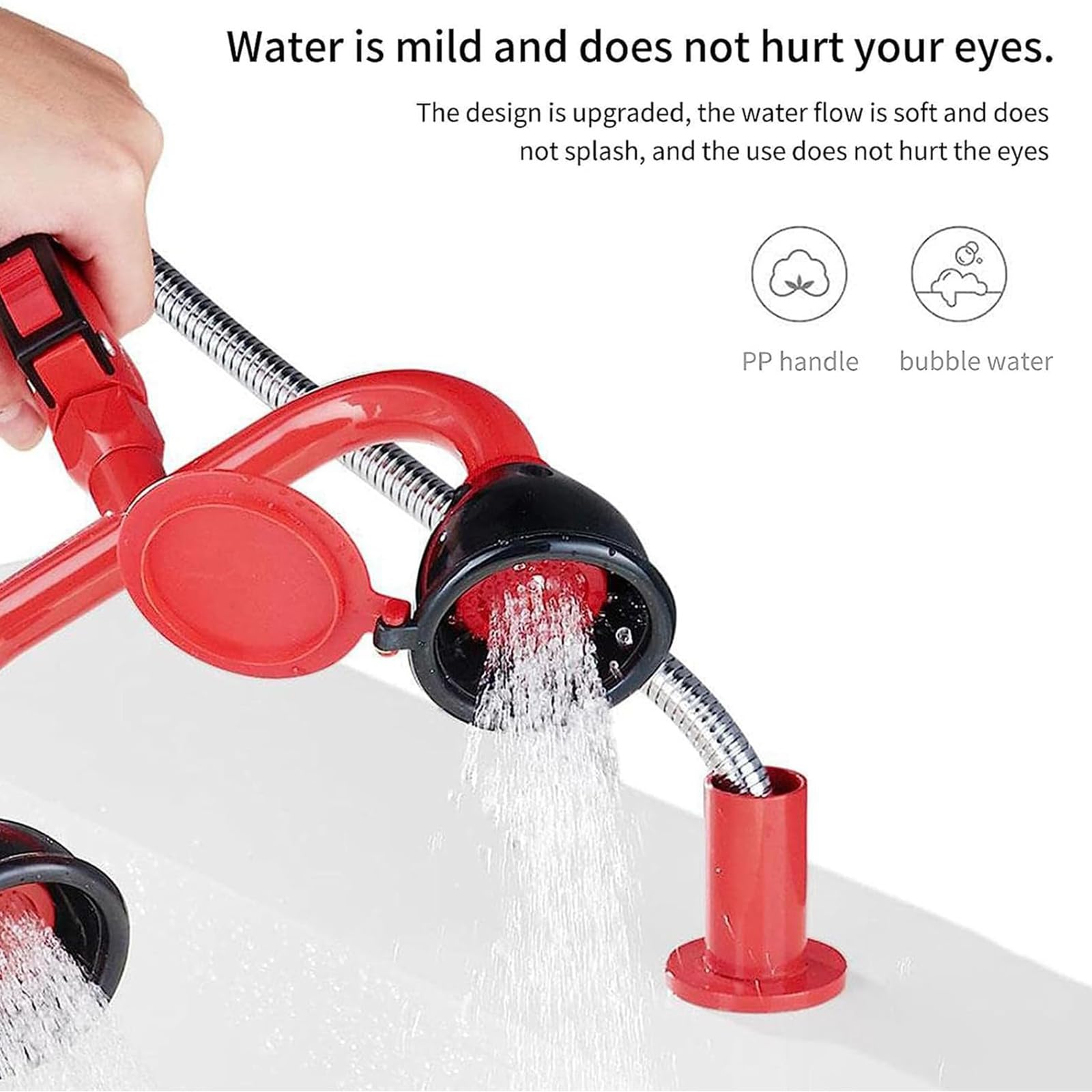 Am Wasserhahn Montierte Augendusche, Augendusche Mit Waschbecken Aufsatz, Mit 1,5 M Frei Beweglichem Schlauch, Für Labor, Fabrik, Industriegelände