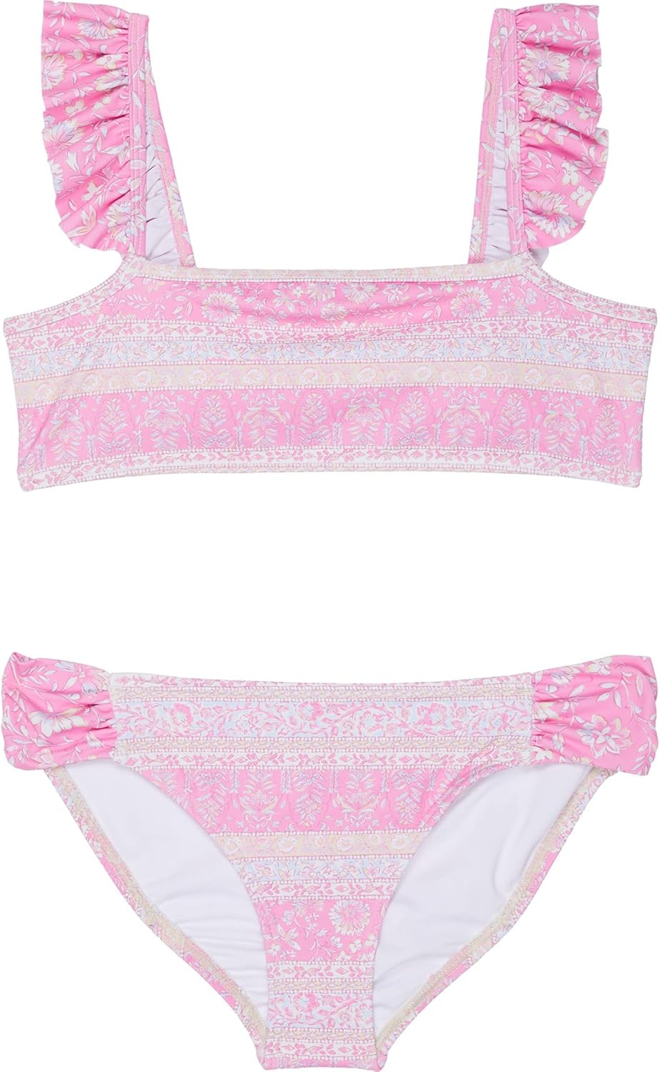 Billabong --Girls' Day Dreamer Ruffle Top Two-Piece Swim Set (Little Big Kids), Paradise Pink, 12