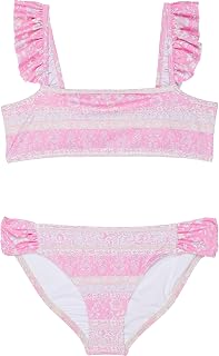 Billabong --Girls' Day Dreamer Ruffle Top Two-Piece Swim Set (Little Big Kids), Paradise Pink, 7