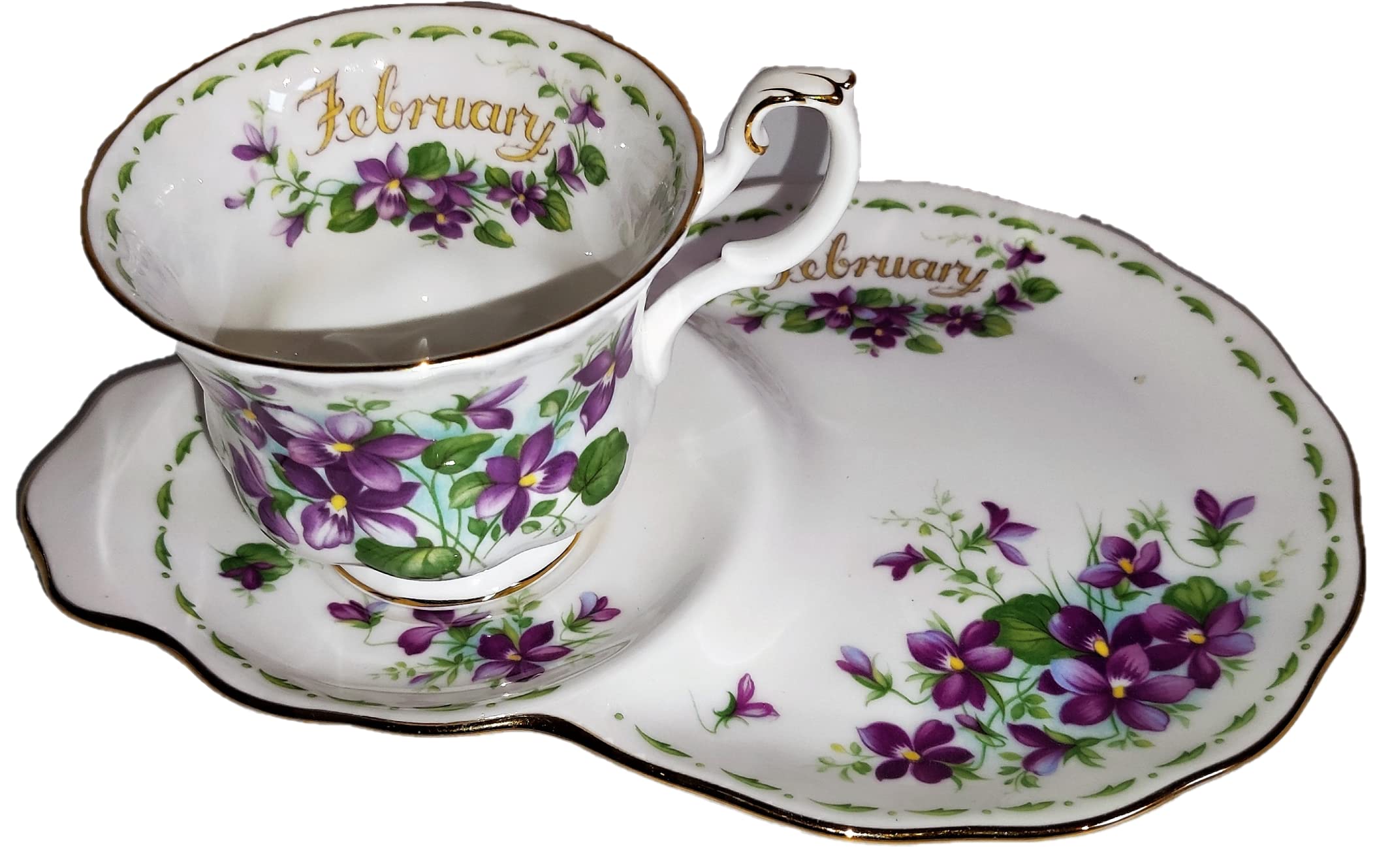 Royal Albert / Flower of the Month / February / Original / Integrated cookie tray / Collecting cup / Bone China porcelain