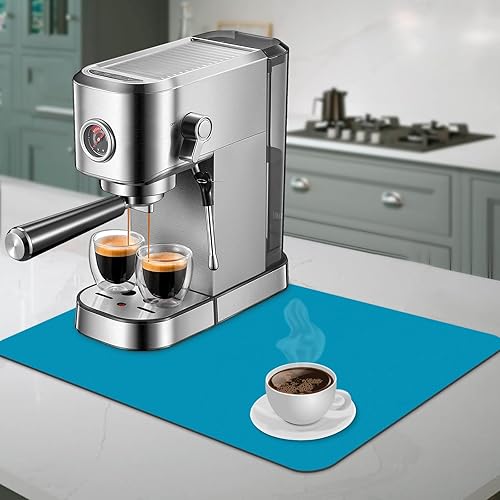 dovfa Tapete de secado de platos de cocina para café tapete de mostrador para ocultar manchas, fácil de limpiar, resistente al calor, alfombrilla