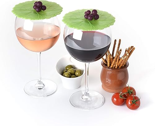 Miniatura 2 de Charles Viancin - Juego de 2 fundas de silicona para bebidas de uva de 4 pulgadas - Sellado hermético en cualquier vaso de borde liso, mantiene las