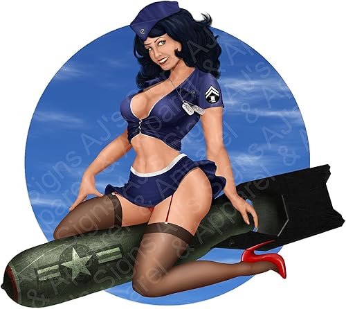 Bombshell Babe Pin Up Pinup Girl Style 2-5" x 4.4" Calcomanía de vinilo para coches, camiones, camionetas, paredes, laptop