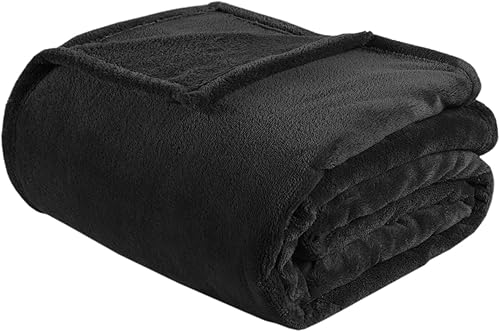 Miniatura 2 de Microlight Cobija extragrande de tejido suave, Poliéster, Negro, King