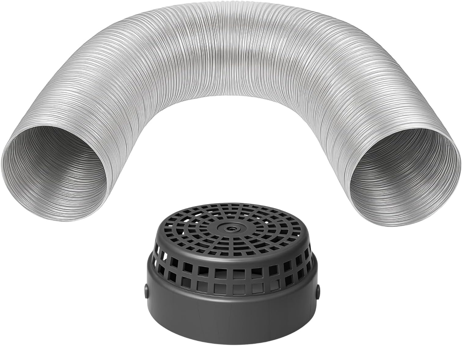 - AMPEREUS Premium Aluminium Exhaust Duct Pipe with Cowl Cover for Chimney (Silver, 6 Feet, 6 Inch)