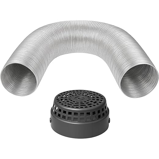 AMPEREUS Chimney Pipe 5 Inch 6 Feet with Cowl For Kitchen C