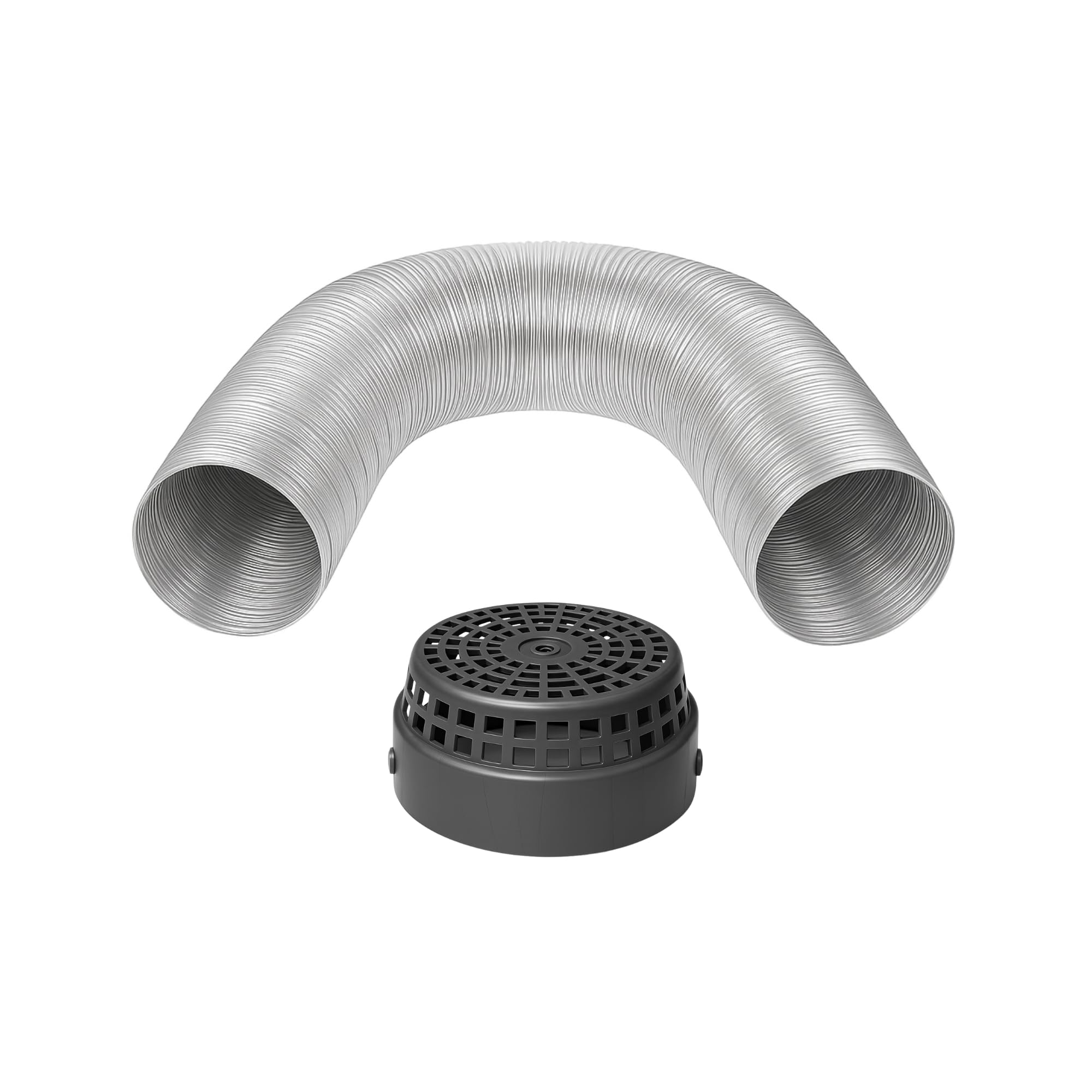 AMPEREUS Premium Aluminium Exhaust Duct Pipe with Cowl Cover for Chimney (Silver, 6 Feet, 6 Inch)