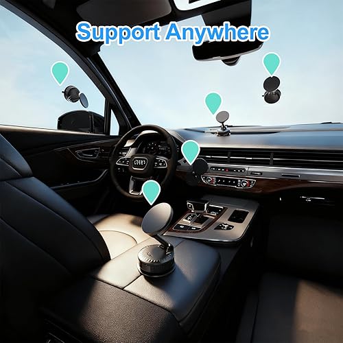 Miniatura 2 de Soporte magnético para teléfono de automóvil, fuerte fuerza magnética de 3600 gf, nanogel de 108 libras y potencia de succión al vacío, rotación de