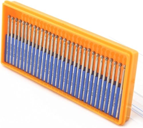 JINGLING Brocas de diamante de 0.118 in de cabeza esférica con vástago de 0.093 in, paquete de 30 unidades