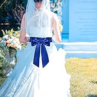 Vista 76 de obmwang Cinturón de satén de boda para ocasiones especiales, faja nupcial de 4 pulgadas de ancho, doble cara