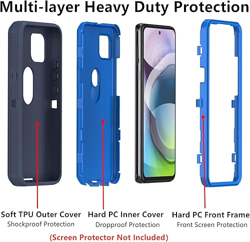 Miniatura 2 de Funda para Motorola Moto One 5G Ace, Defender Case Soft TPU Hard PC Heavy Duty a prueba de golpes a prueba de polvo 3 en 1 cubierta de teléfono para