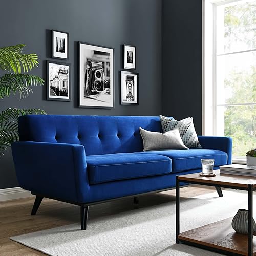 Miniatura 10 de Modway Sofá de terciopelo Engage Performance, gris